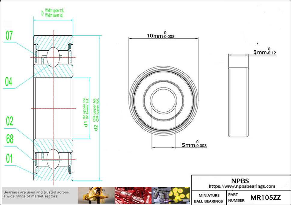 MR105ZZ Miniature Ball Bearing MR105ZZ Miniature Ball Bearing