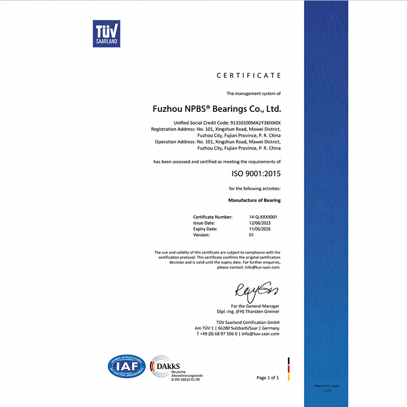 TÜV Certification Certificate